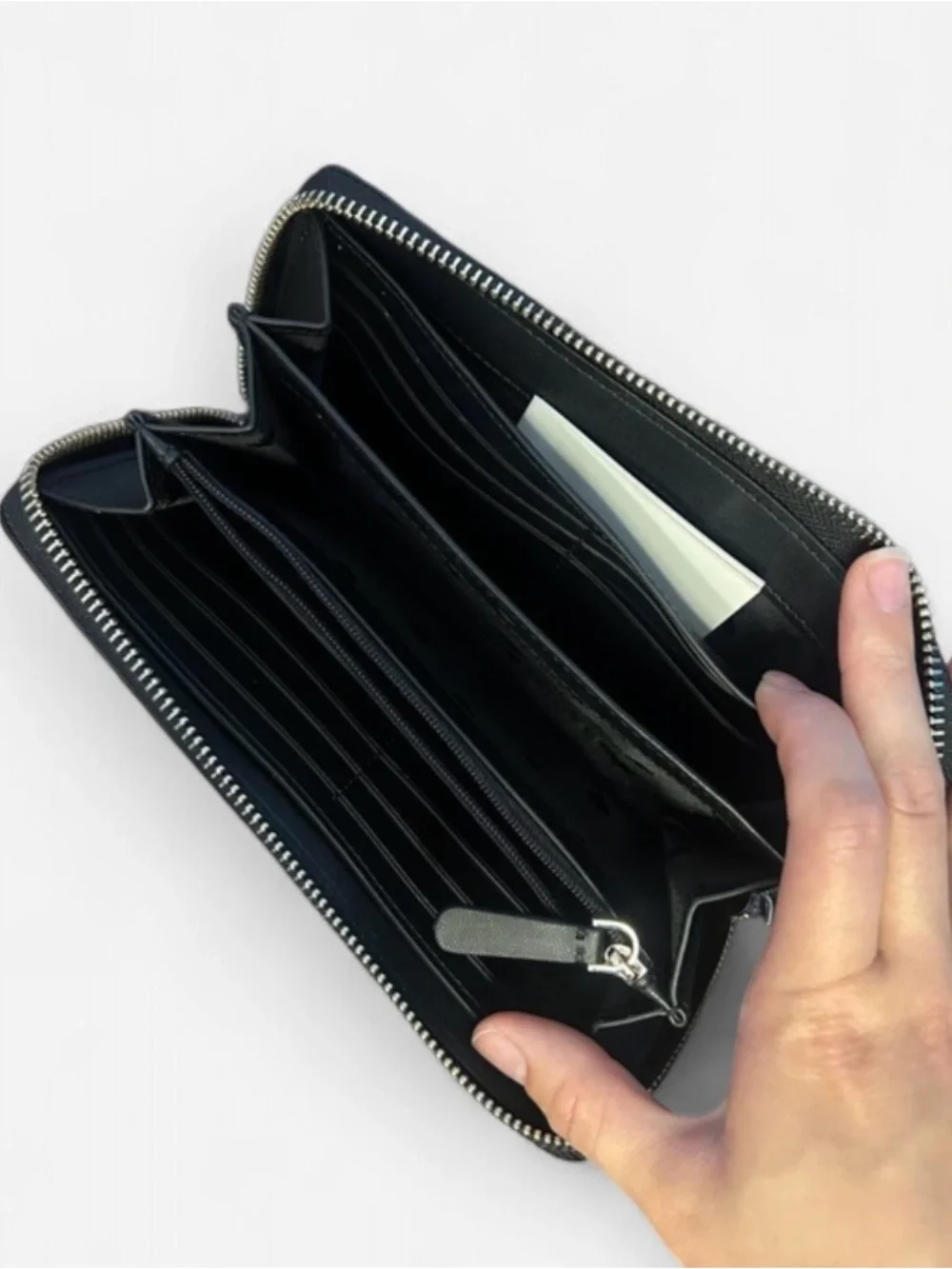 kate spade Black Textured Leather Zip Wallet